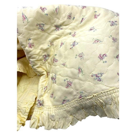 Quiltex Bedding Vintage Quiltex Baby Blanket Yellow Baby Lams